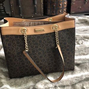 Calvin Klein Monogrammed Satchel